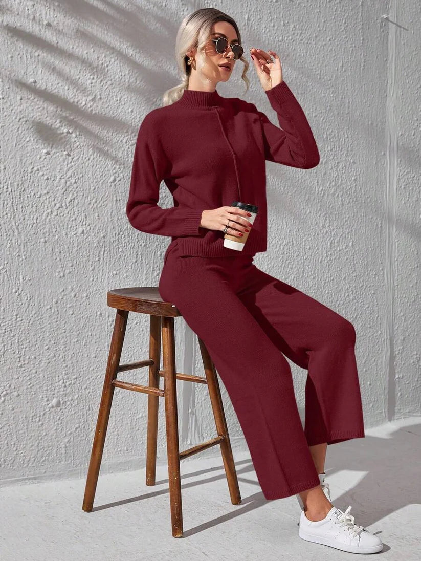 Winter Basic Maroon 2 PC Co-Ord Set