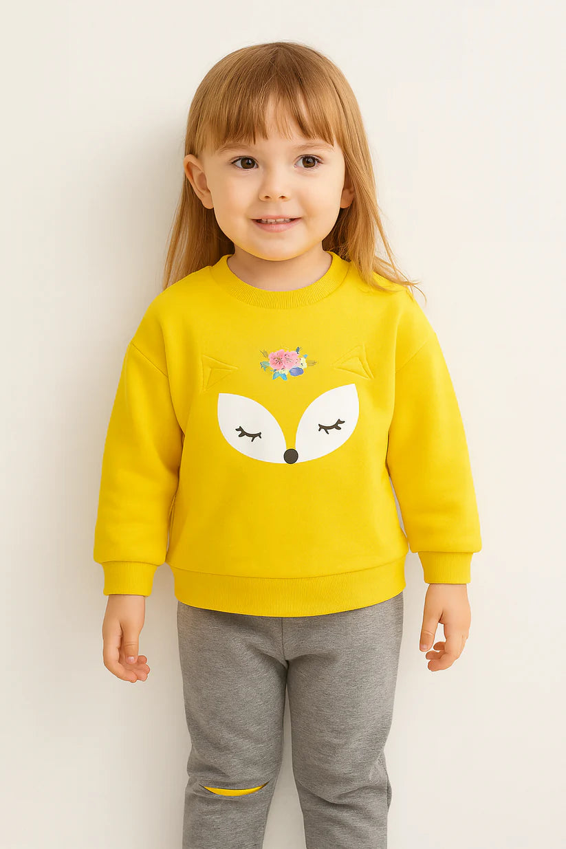 Yellow Fox Printed Kids Winter Suit