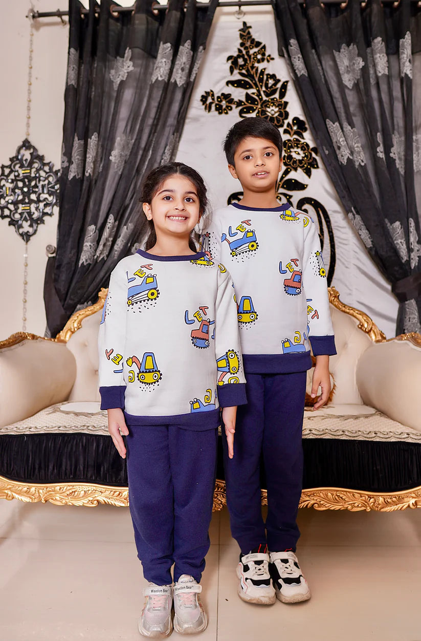 Truck Printed Kids Winter Suit