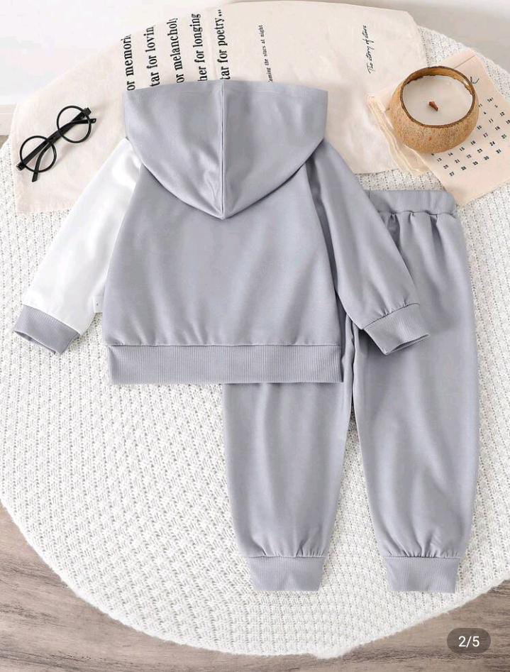 Grey Liner Printed Kids Winter Suit