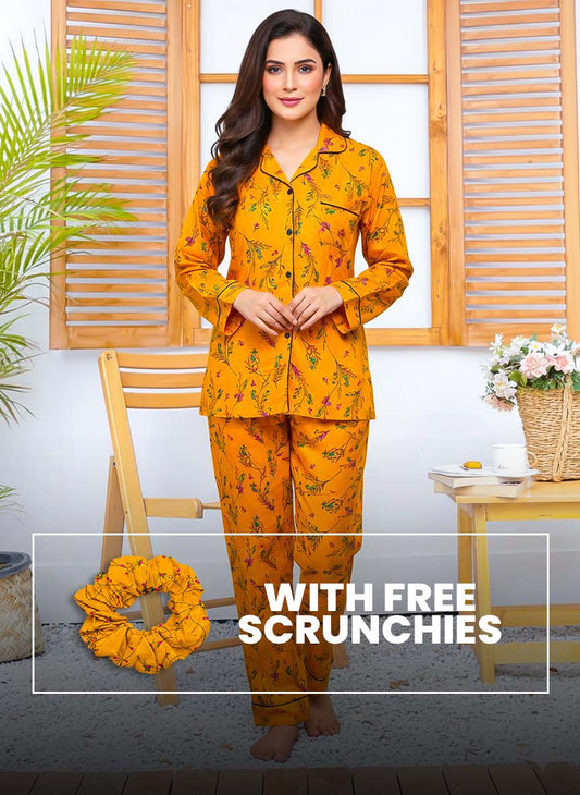 Imported Linen Printed Warm Glow PJ Set-LP9