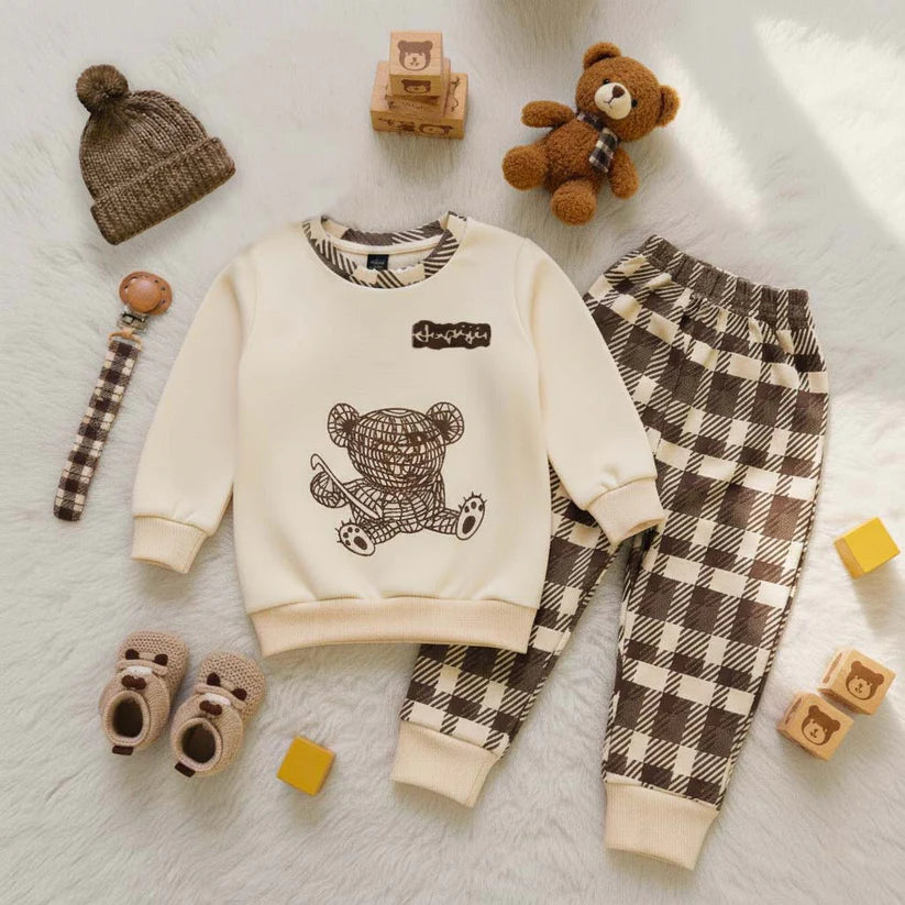 Check Bear Printed Kids Winter Suit (Each)