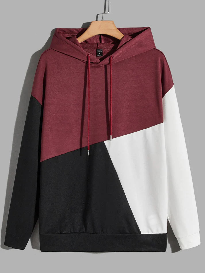 Winter Maroon Black Hoodie For Women