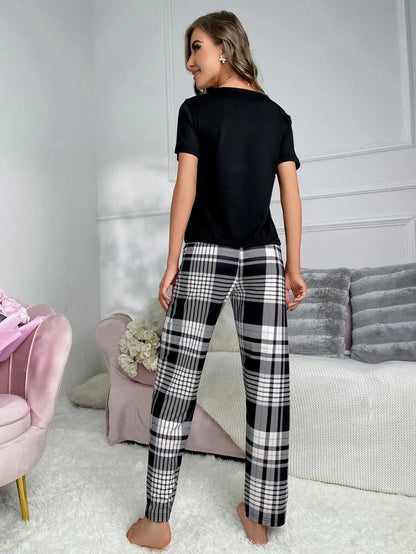 White Heart Print Summer Night Suit