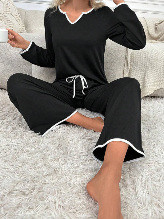 Black Palazzo Style Summer Night Suit