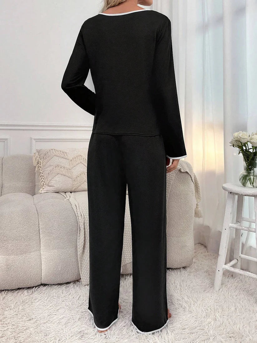 Black Palazzo Style Summer Night Suit