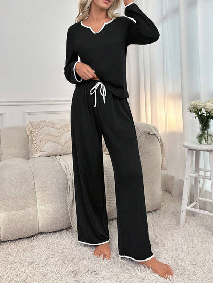 Black Palazzo Style Summer Night Suit