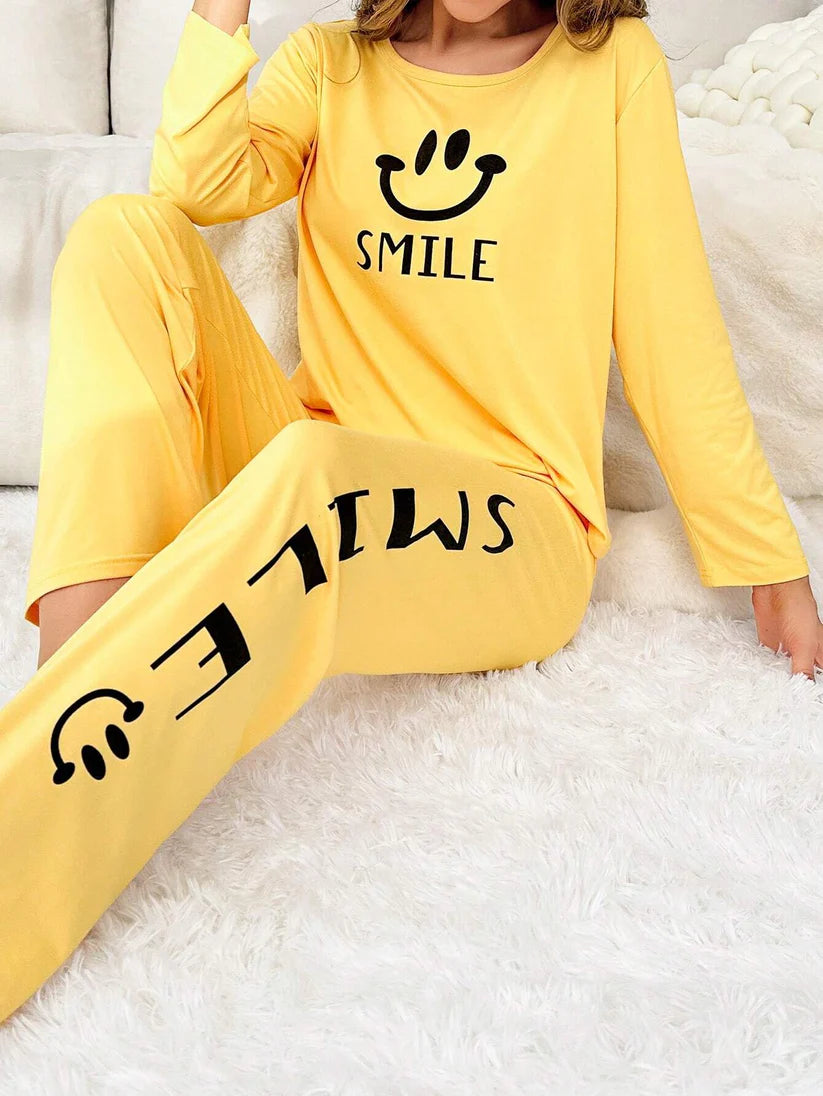 Smile Forever Printed Summer Night Suit