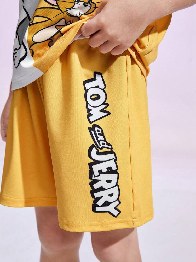 Yellow Tom & Jerry Half Sleeve Kids Suit (Each)