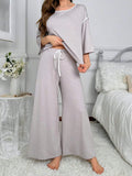 Grey Palazzo Style Summer Night Suit