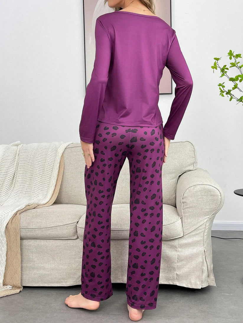Leopard Skin Printed Summer Night Suit
