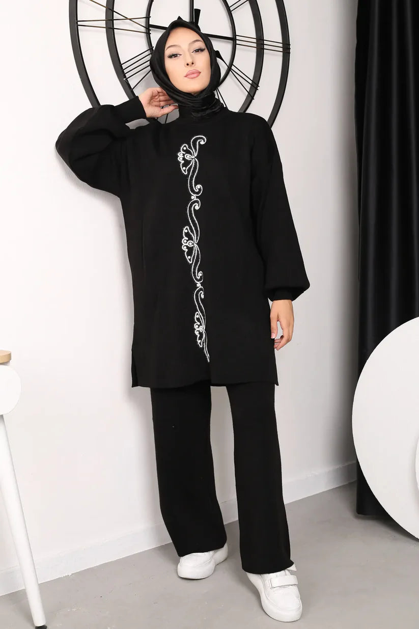 Winter Floral Printed Long Sleeves 2 PCs Co-Ord Set