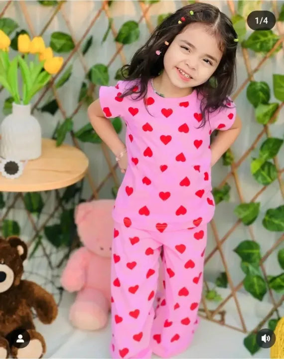 Sweet Hearts Kids Night Suit