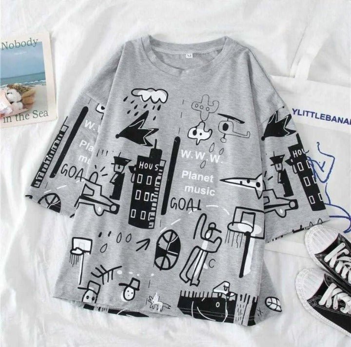 Urban Sketch Oversized Tee