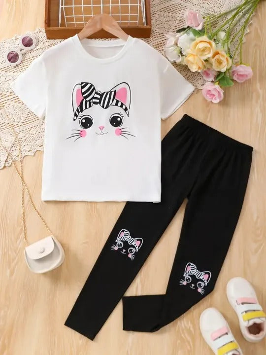 Bow Kitty Kids Night Suit