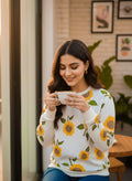 Winter Sunflowers Printed Sweatshirt