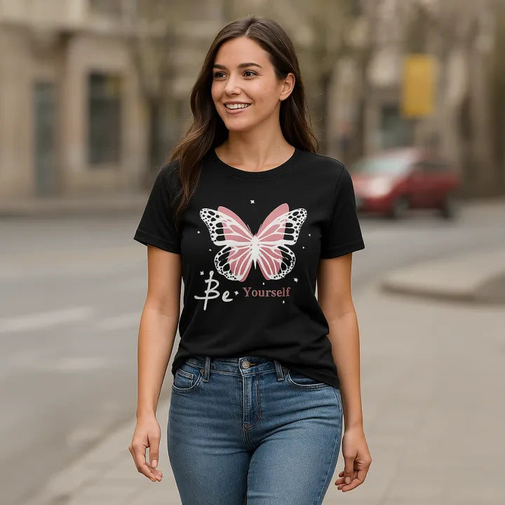 Butterfly Be Yourself Printed T-Shirt