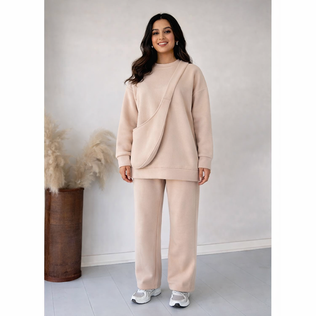 Winter Carryall Printed Long Sleeves Co-Ord Set + Bag