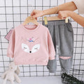 Pink Fox Printed Kids Winter Suit
