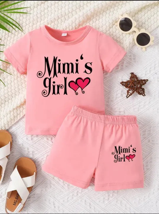 Mimi's girl T-Shirt And Short Pant For Kids Baby Girls