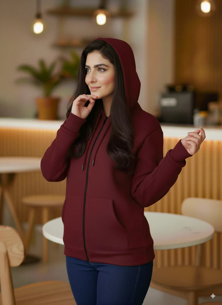 Winter Zipper Hoodie For Women