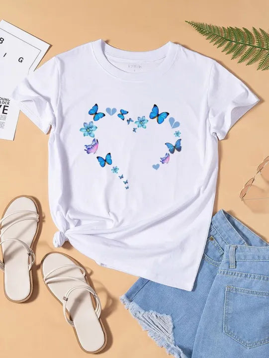 Butterfly Bloom Heart Tee 🦋💙