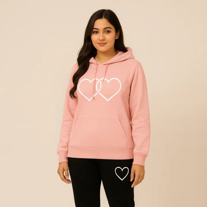 Double Heart Pink Hoodie