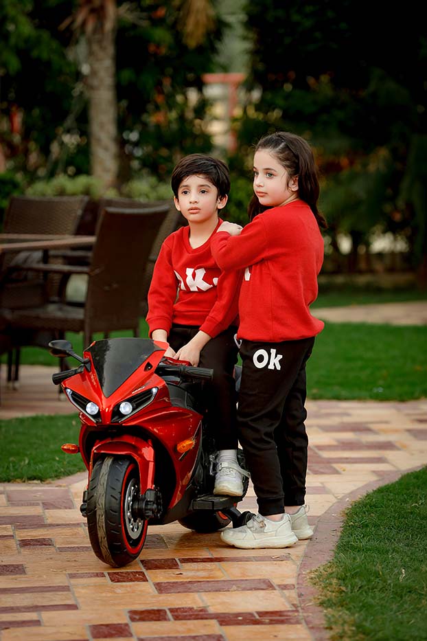 Red OK Printed Kids Winter Suit (Each)