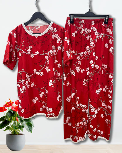 CHERRY BLOOM PRINTED SHIRT AND TROUSER