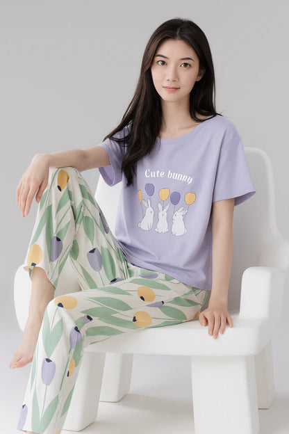 Cute Bunny Printed summer night suit