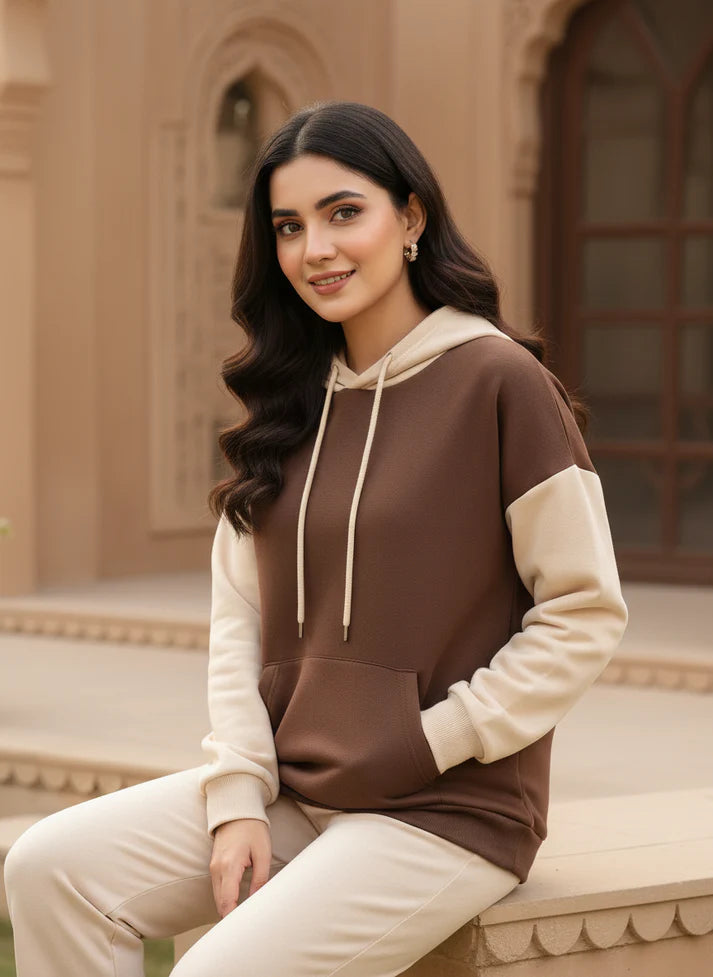 Winter Coffee With Cream Basic Hoodie For Women
