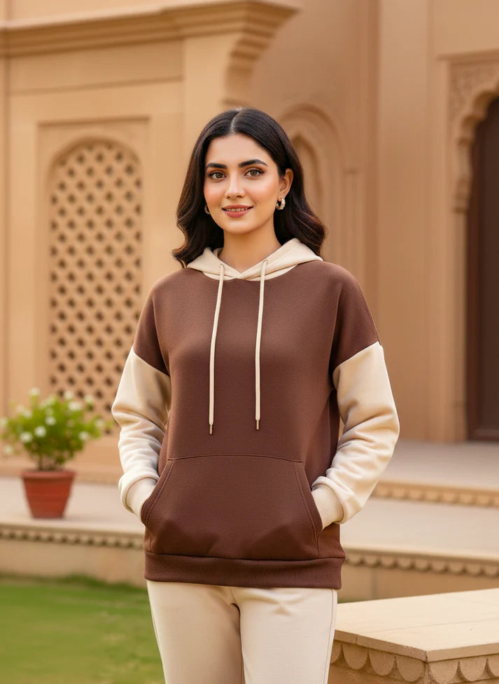 Winter Coffee With Cream Basic Hoodie For Women
