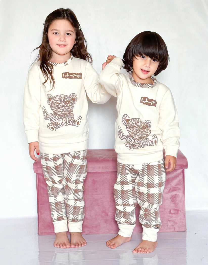 Check Bear Printed Kids Winter Suit (Each)