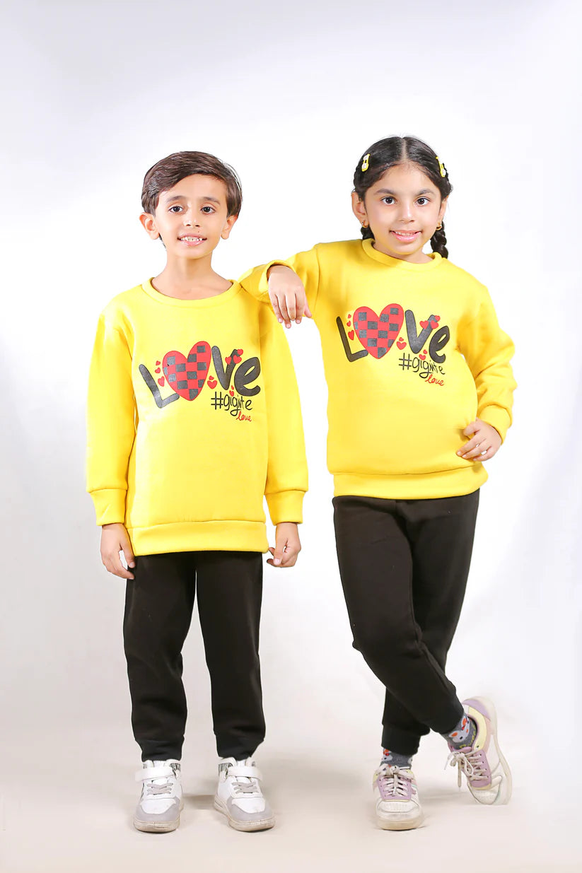 Yellow Love Printed Kids Winter Suit (Each)