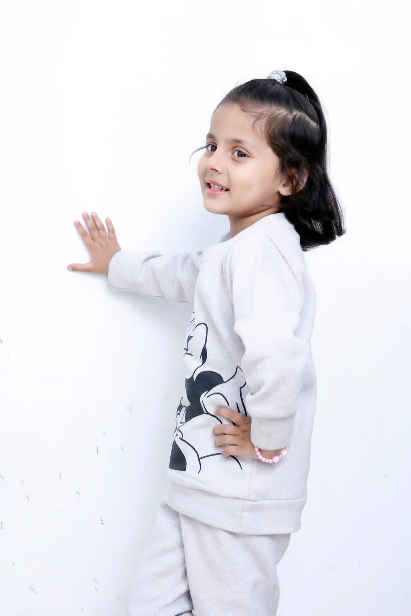 Grey Minnie Mouse Printed Kids Winter Suit (Each)