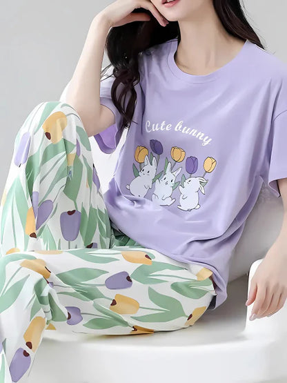 Cute Bunny Printed summer night suit
