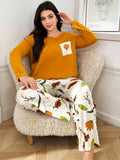 Yellow Flower Pocket Printed Summer Night Suit