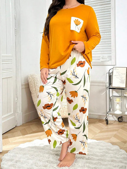 Yellow Flower Pocket Printed Summer Night Suit