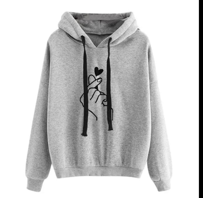 Heart Finger Graphic Hoodie