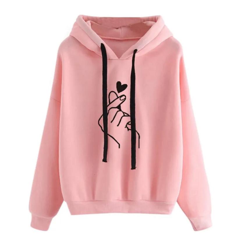 Heart Finger Graphic Hoodie