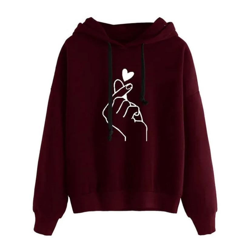 Heart Finger Graphic Hoodie