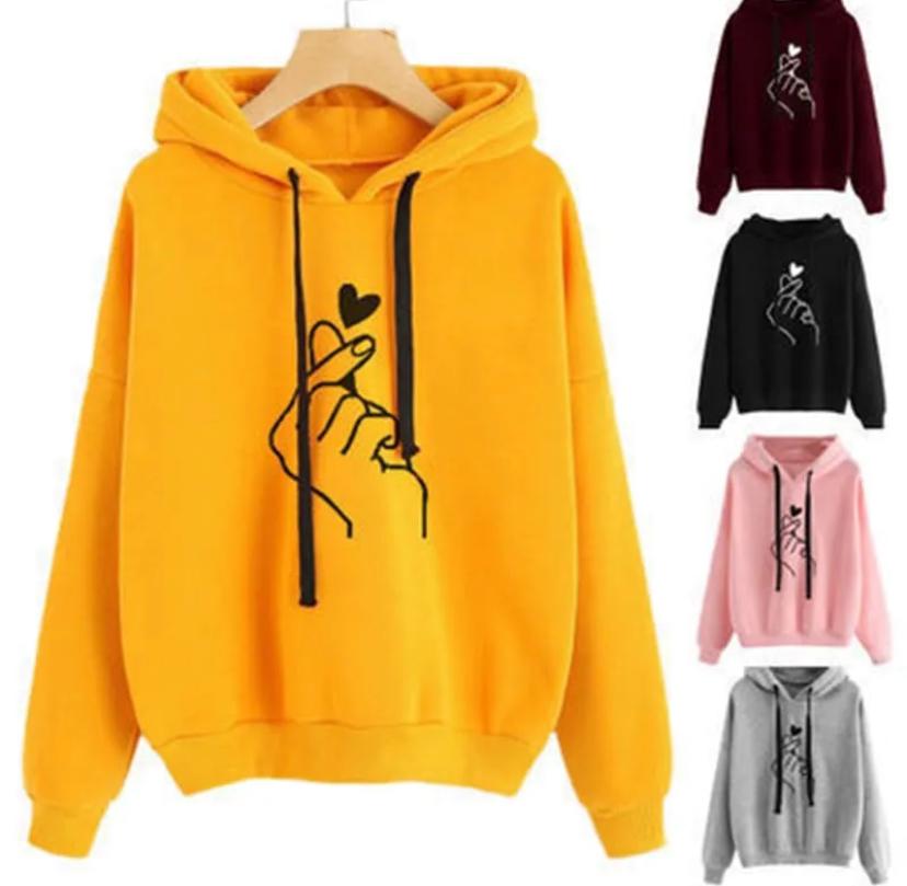 Heart Finger Graphic Hoodie