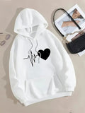 Heartbeat Printed Winter Hoodie