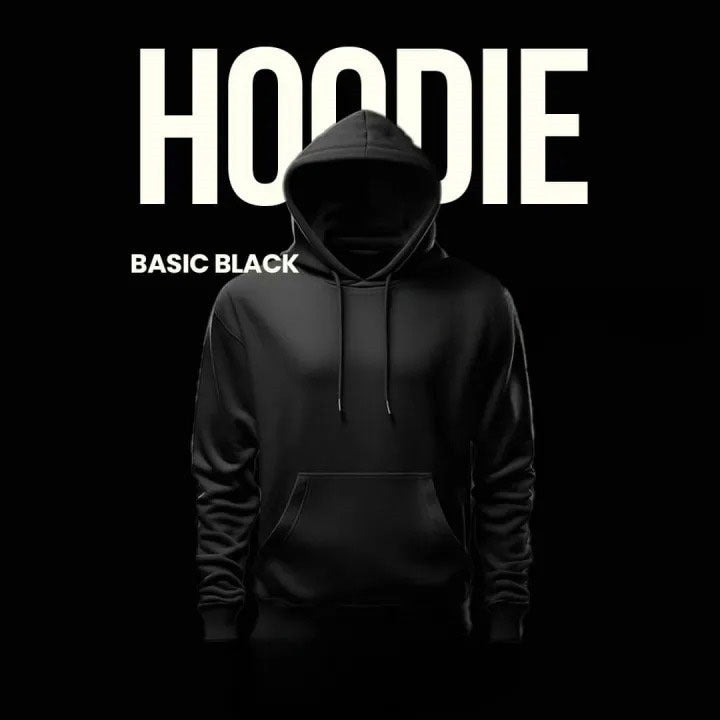 Basic Black Winter Hoodie
