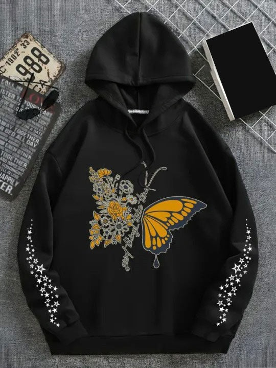 Golden Butterfly Bloom Hoodie