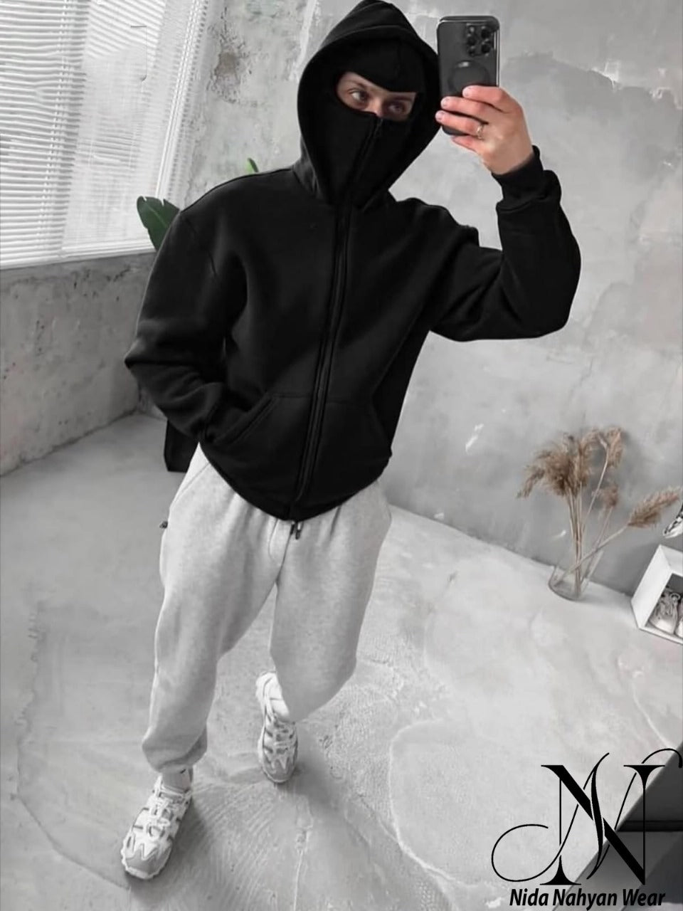 Balaclava Ninja Zipper Hoodie Jacket For Men