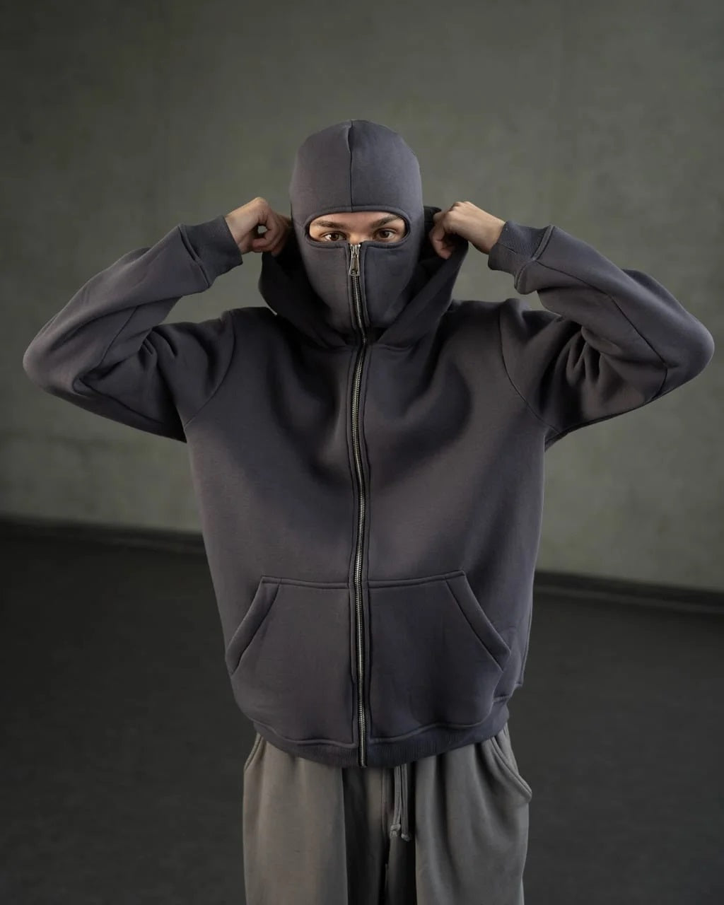 Balaclava Ninja Zipper Hoodie Jacket For Men