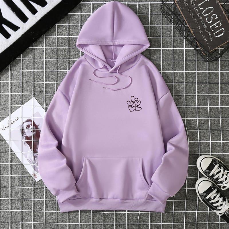 Lavender Cute Hearts Hoodie