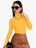 Chic Ribbed Slim-Fit Turtleneck Top