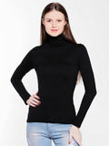 Classic Black Slim-Fit Turtleneck Top